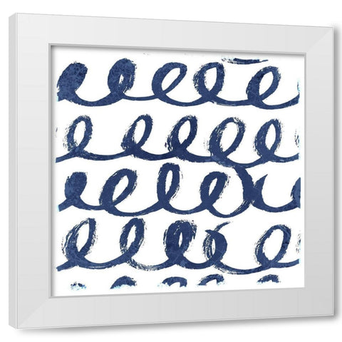 Indigo Scribbles 1 White Modern Wood Framed Art Print by Allen, Kimberly