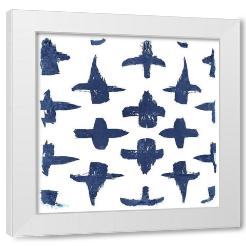 Indigo Scribbles 3 White Modern Wood Framed Art Print by Allen, Kimberly