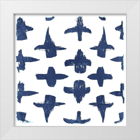 Indigo Scribbles 3 White Modern Wood Framed Art Print by Allen, Kimberly