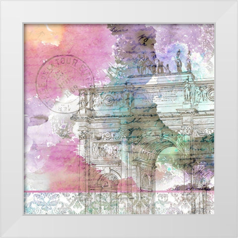 Watercolor Travel 4 White Modern Wood Framed Art Print by Kimberly, Allen