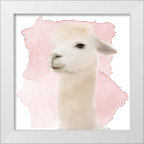 Watercolor Llama White Modern Wood Framed Art Print by Kimberly, Allen