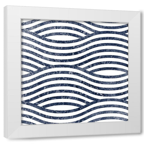 Navy Squared 1 White Modern Wood Framed Art Print by Kimberly, Allen