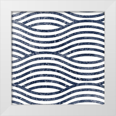 Navy Squared 1 White Modern Wood Framed Art Print by Kimberly, Allen