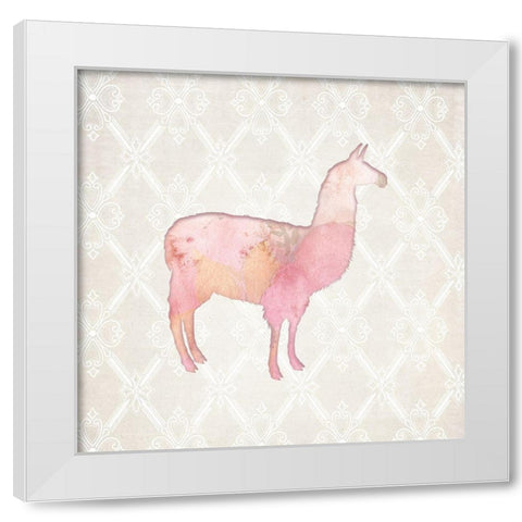 Llama Love 1 White Modern Wood Framed Art Print by Kimberly, Allen