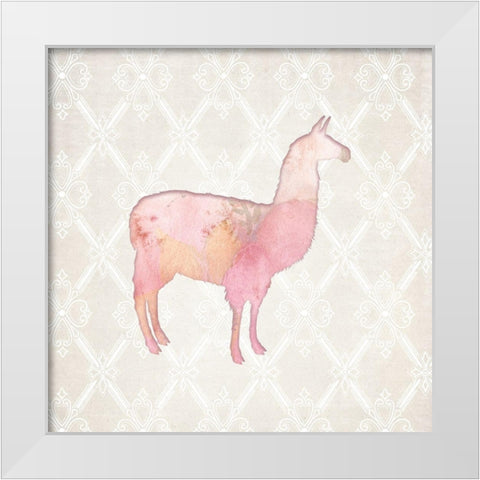 Llama Love 1 White Modern Wood Framed Art Print by Kimberly, Allen
