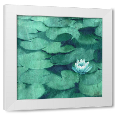 Lotus Blossom White Modern Wood Framed Art Print by Kimberly, Allen