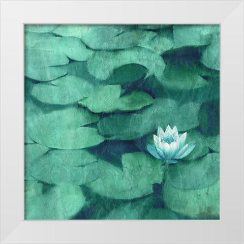 Lotus Blossom White Modern Wood Framed Art Print by Kimberly, Allen