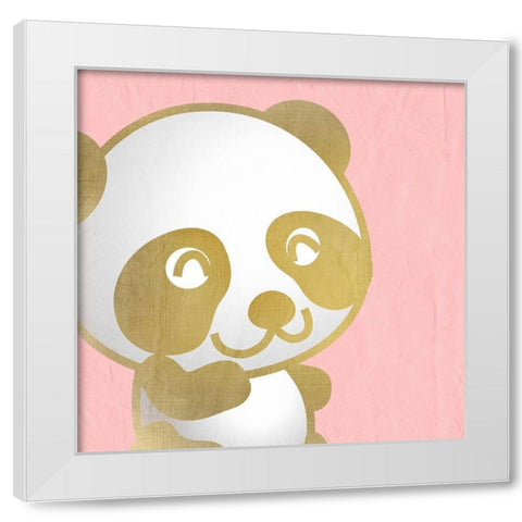 Pink Panda 1 White Modern Wood Framed Art Print by Kimberly, Allen