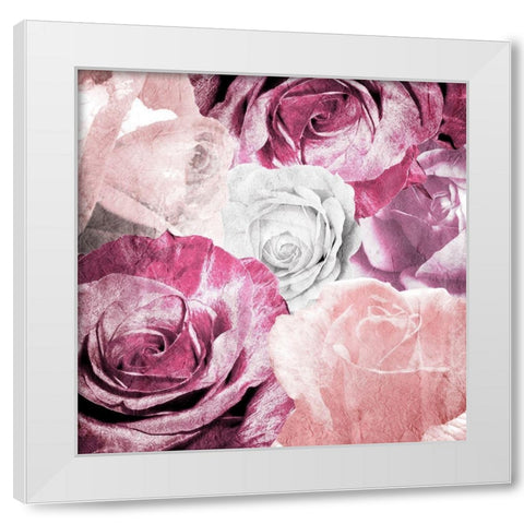 Rose Blooms 1 White Modern Wood Framed Art Print by Kimberly, Allen