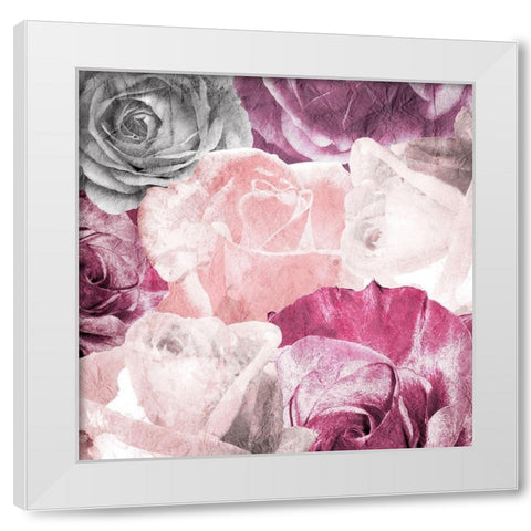 Rose Blooms 2 White Modern Wood Framed Art Print by Kimberly, Allen