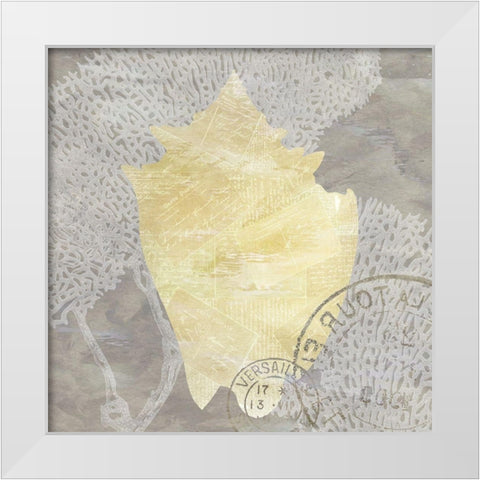 Neutral Shell 2 White Modern Wood Framed Art Print by Kimberly, Allen