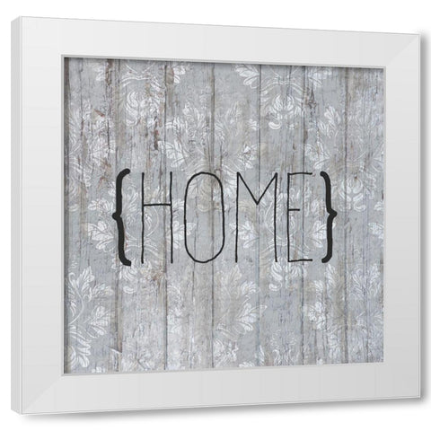 Home sq White Modern Wood Framed Art Print by Kimberly, Allen