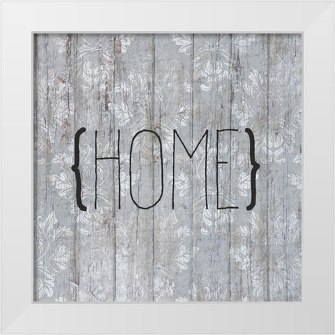 Home sq White Modern Wood Framed Art Print by Kimberly, Allen