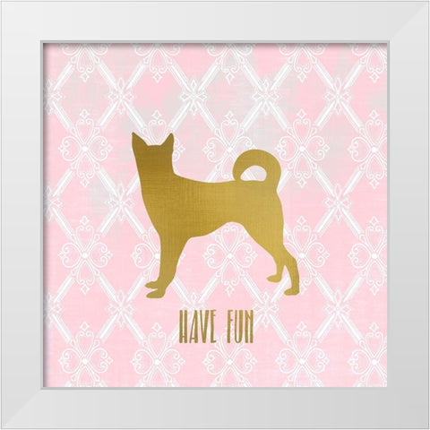 Puppy Love 3 White Modern Wood Framed Art Print by Kimberly, Allen