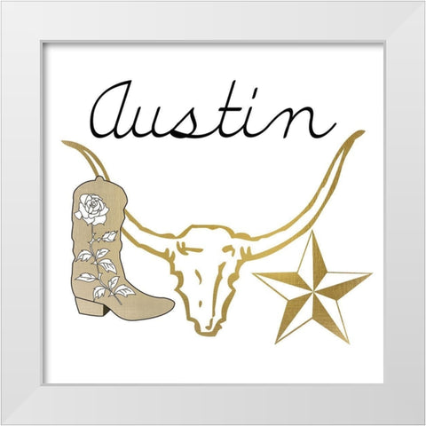 Austin White Modern Wood Framed Art Print by Kimberly, Allen