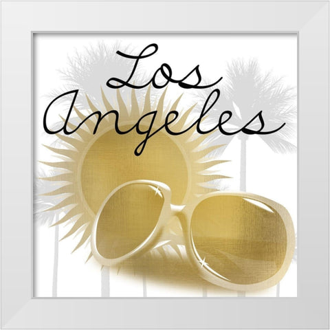 Los Angeles White Modern Wood Framed Art Print by Kimberly, Allen