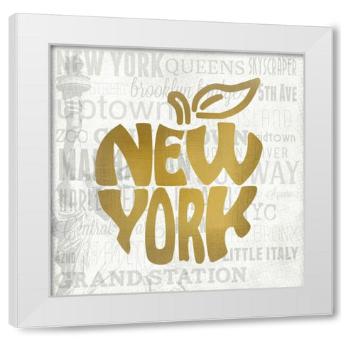 New York White Modern Wood Framed Art Print by Kimberly, Allen