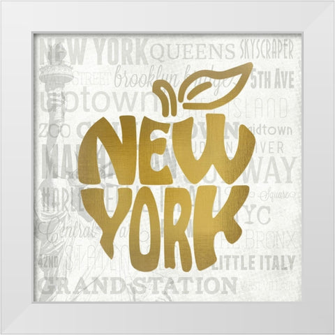 New York White Modern Wood Framed Art Print by Kimberly, Allen