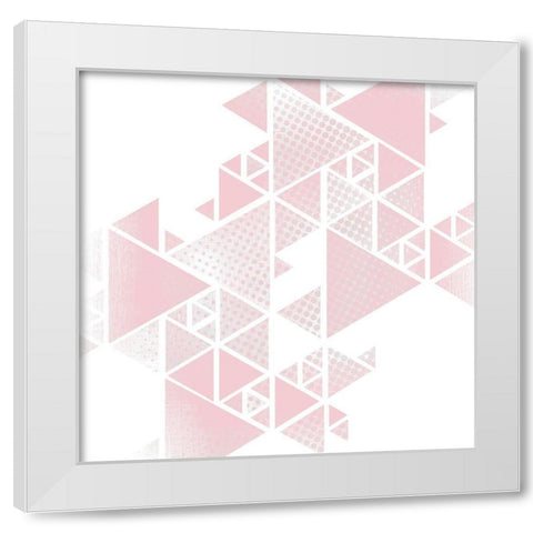 Triangle Blush 1 White Modern Wood Framed Art Print by Kimberly, Allen