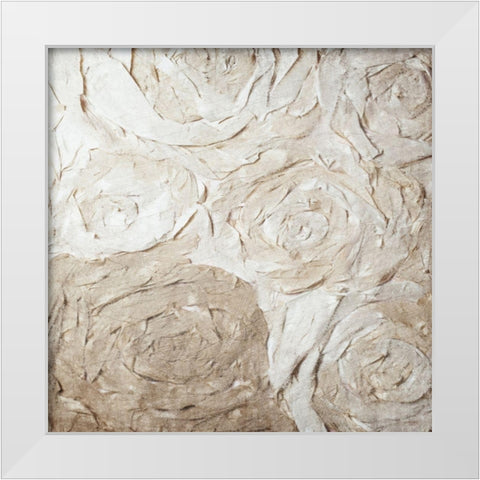 Paper Roses White Modern Wood Framed Art Print by Kimberly, Allen