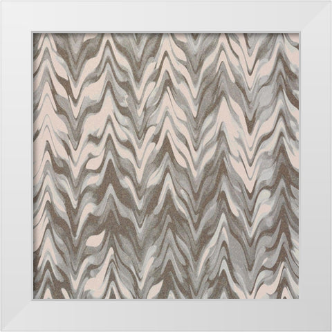 Pattern B White Modern Wood Framed Art Print by Kimberly, Allen