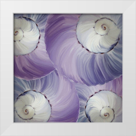 Violet Shell 1 White Modern Wood Framed Art Print by Kimberly, Allen