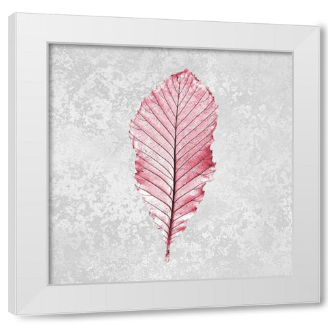 Pink Leaf 2 White Modern Wood Framed Art Print by Kimberly, Allen