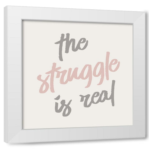 The Struggle White Modern Wood Framed Art Print by Kimberly, Allen