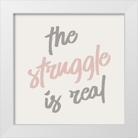 The Struggle White Modern Wood Framed Art Print by Kimberly, Allen