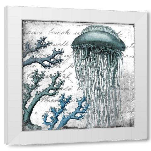 Under the Sea 1 White Modern Wood Framed Art Print by Kimberly, Allen
