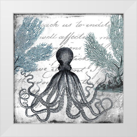 Under the Sea 2 White Modern Wood Framed Art Print by Kimberly, Allen
