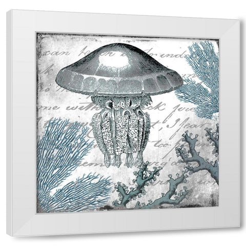 Under the Sea 3 White Modern Wood Framed Art Print by Kimberly, Allen