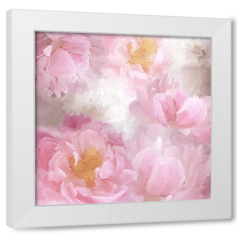 Painted Peonies White Modern Wood Framed Art Print by Kimberly, Allen
