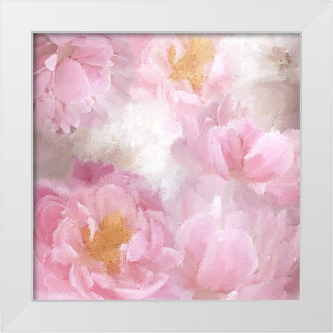 Painted Peonies White Modern Wood Framed Art Print by Kimberly, Allen