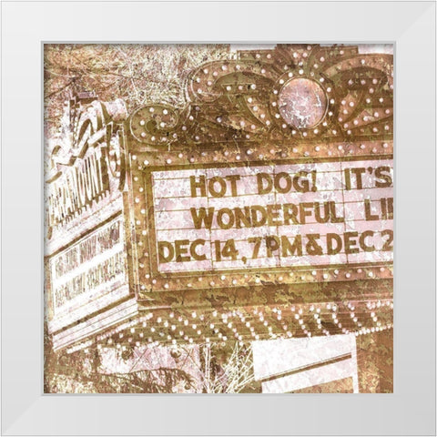 Marquee 3 White Modern Wood Framed Art Print by Kimberly, Allen