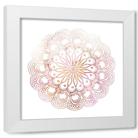 Pink Mandala 1 White Modern Wood Framed Art Print by Kimberly, Allen