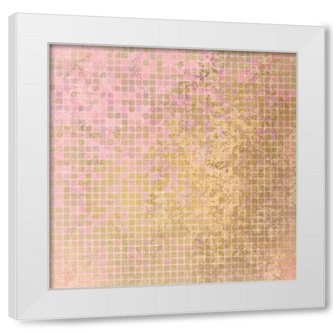 Blush Squares White Modern Wood Framed Art Print by Kimberly, Allen