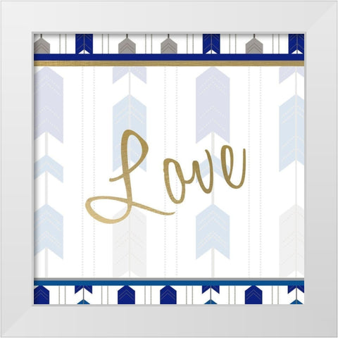 Indigo Dreamer 3 White Modern Wood Framed Art Print by Kimberly, Allen