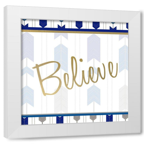 Indigo Dreamer 4 White Modern Wood Framed Art Print by Kimberly, Allen