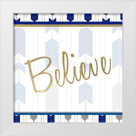 Indigo Dreamer 4 White Modern Wood Framed Art Print by Kimberly, Allen