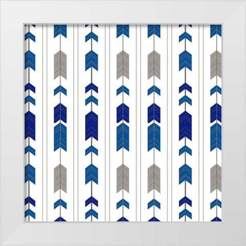 Indigo Dreamer Pattern White Modern Wood Framed Art Print by Kimberly, Allen
