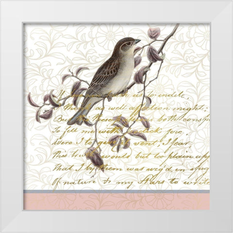 Serenity Birds 1 White Modern Wood Framed Art Print by Kimberly, Allen
