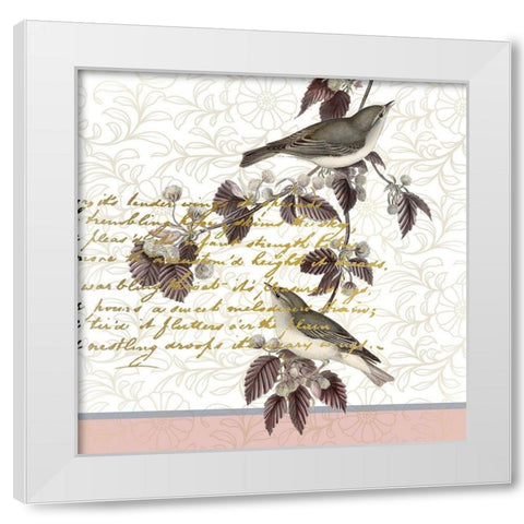 Serenity Birds 2 White Modern Wood Framed Art Print by Kimberly, Allen