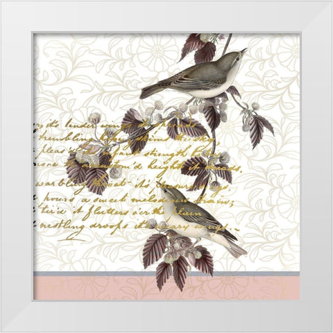 Serenity Birds 2 White Modern Wood Framed Art Print by Kimberly, Allen