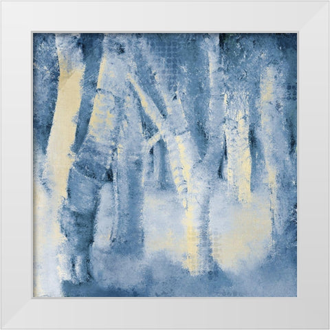 Forest Blues White Modern Wood Framed Art Print by Kimberly, Allen