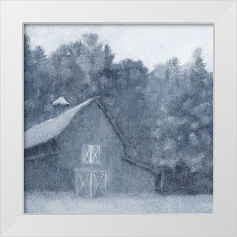 Country Barn White Modern Wood Framed Art Print by Kimberly, Allen