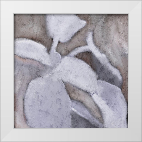 Sage Leaves 1 White Modern Wood Framed Art Print by Kimberly, Allen