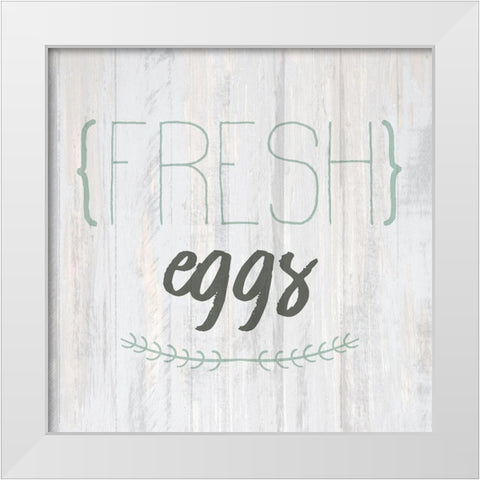 Fresh Eggs White Modern Wood Framed Art Print by Kimberly, Allen