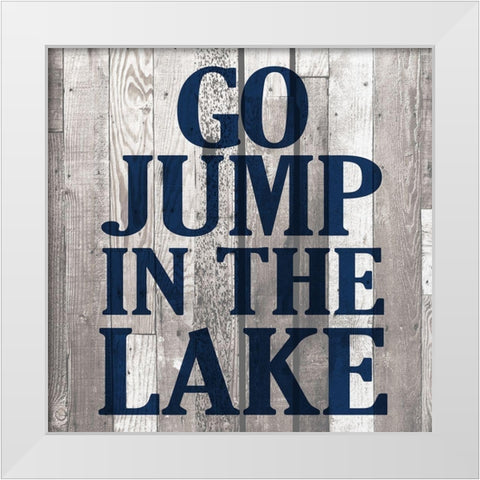 At The Lake A White Modern Wood Framed Art Print by Kimberly, Allen