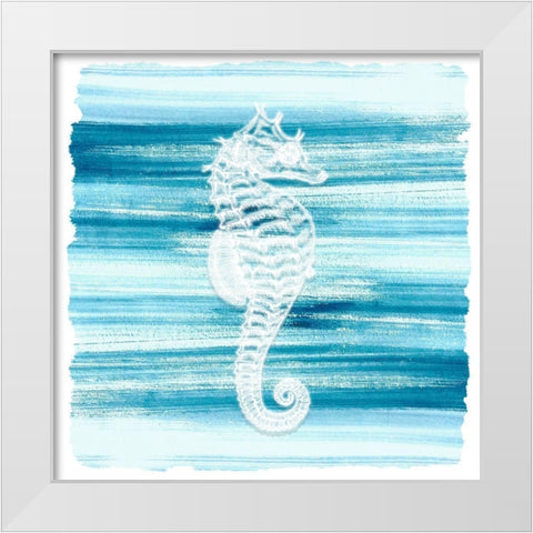 Coastal Brushstroke 3 White Modern Wood Framed Art Print by Kimberly, Allen
